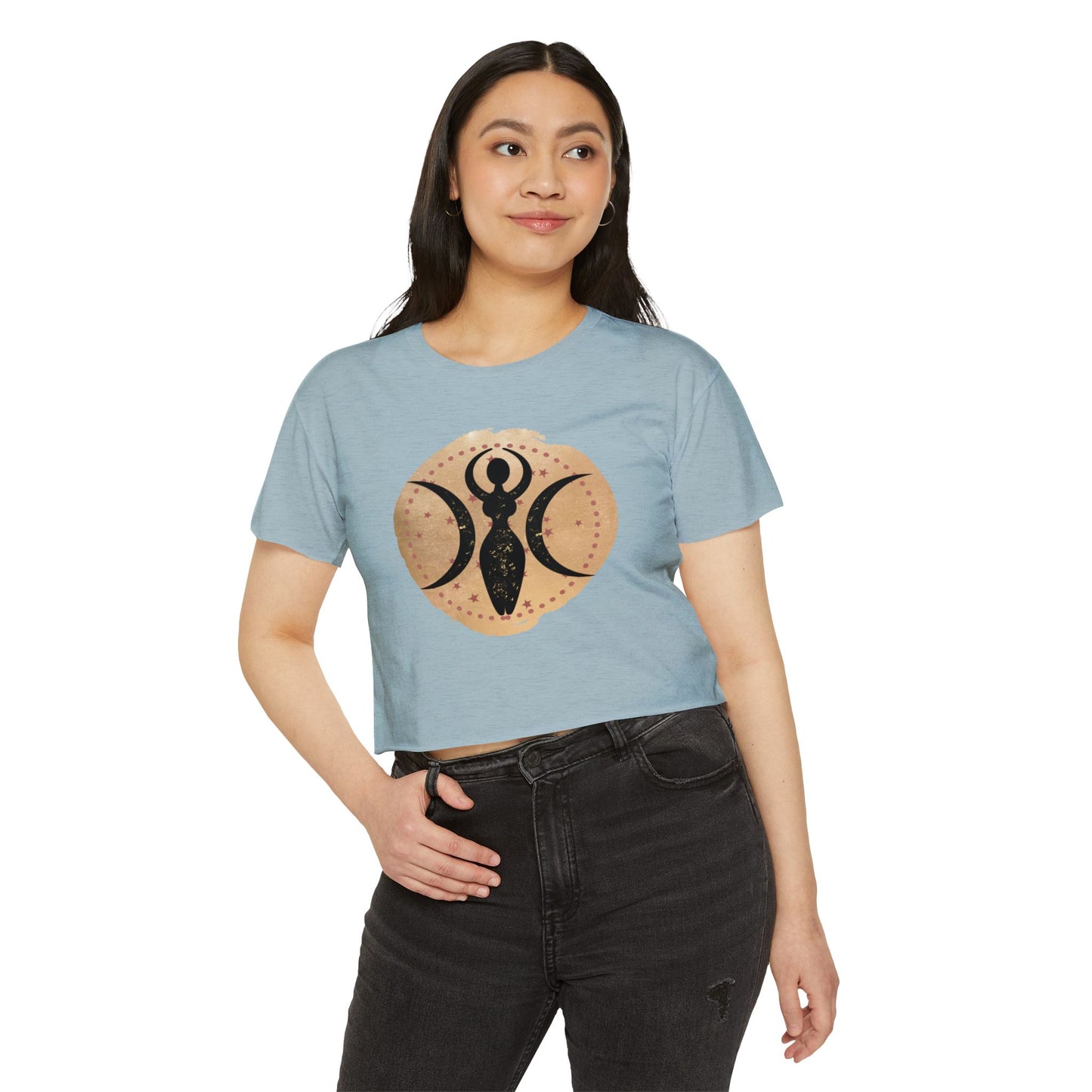 Triple Goddess Stars Wicca Crop Top - witchy - witchy crop top - Festival Crop Top - Pagan Crop Top - Witchy Crop Top