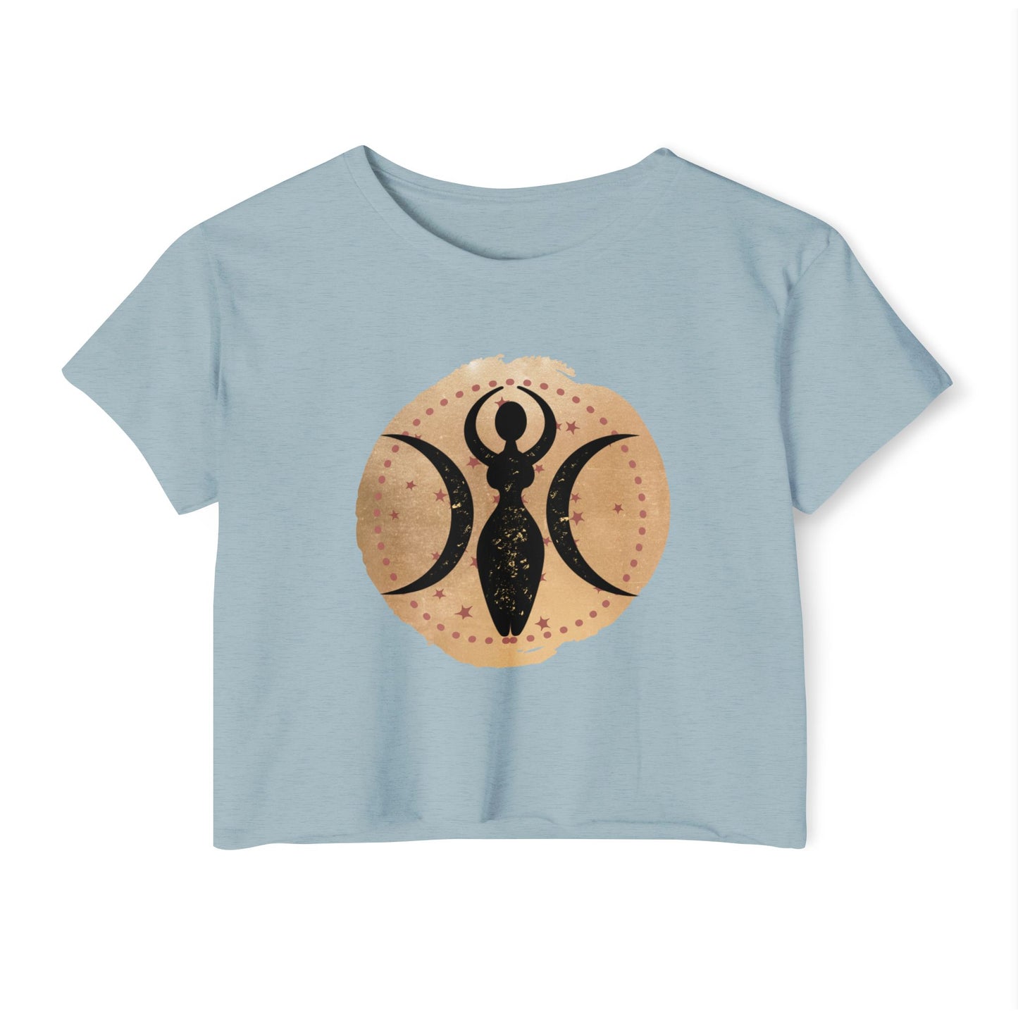 Triple Goddess Stars Wicca Crop Top - witchy - witchy crop top - Festival Crop Top - Pagan Crop Top - Witchy Crop Top