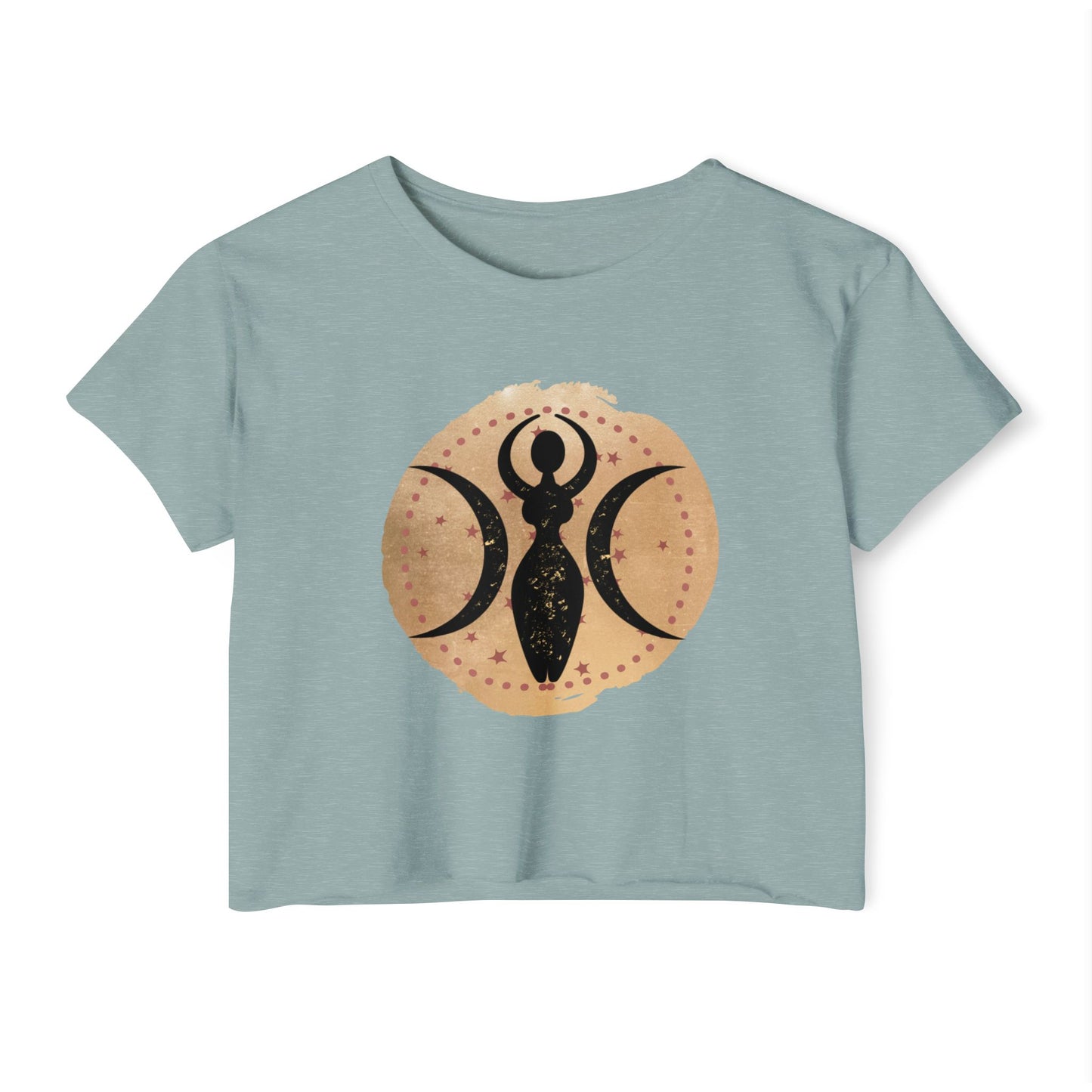 Triple Goddess Stars Wicca Crop Top - witchy - witchy crop top - Festival Crop Top - Pagan Crop Top - Witchy Crop Top