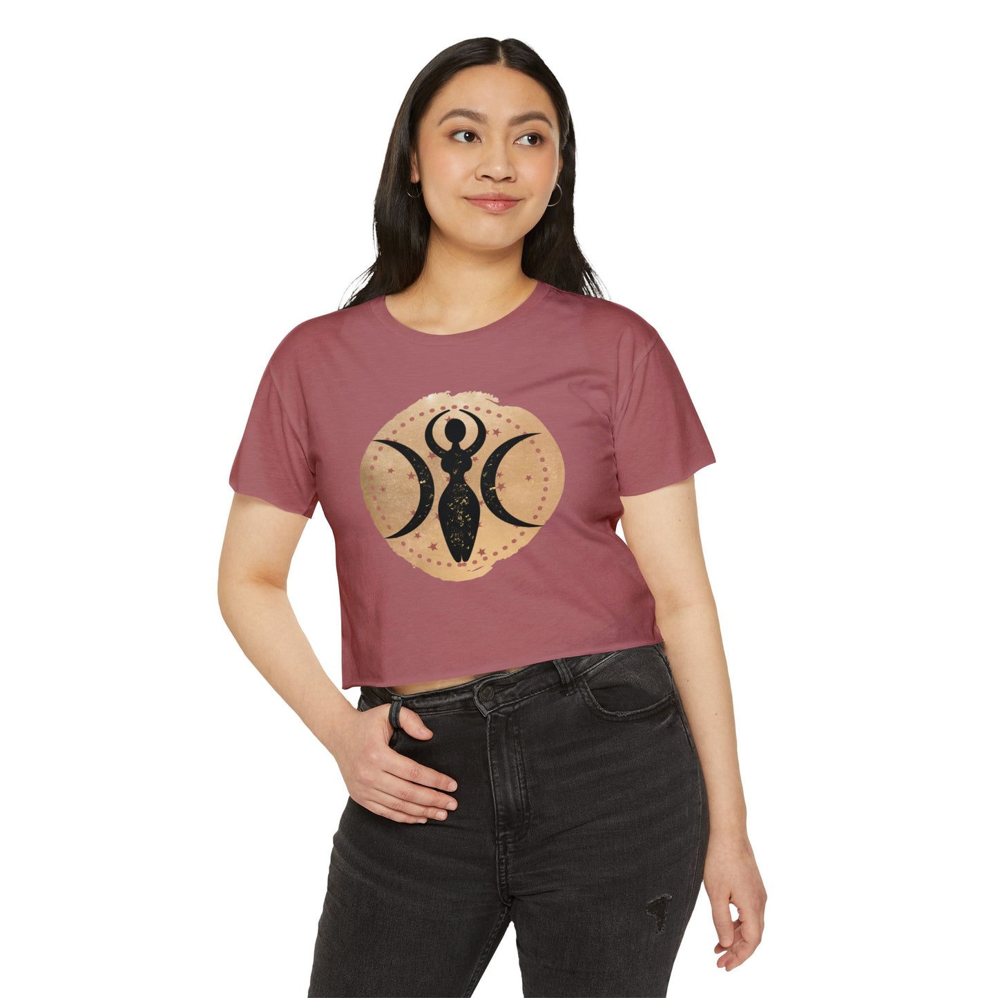 Triple Goddess Stars Wicca Crop Top - witchy - witchy crop top - Festival Crop Top - Pagan Crop Top - Witchy Crop Top