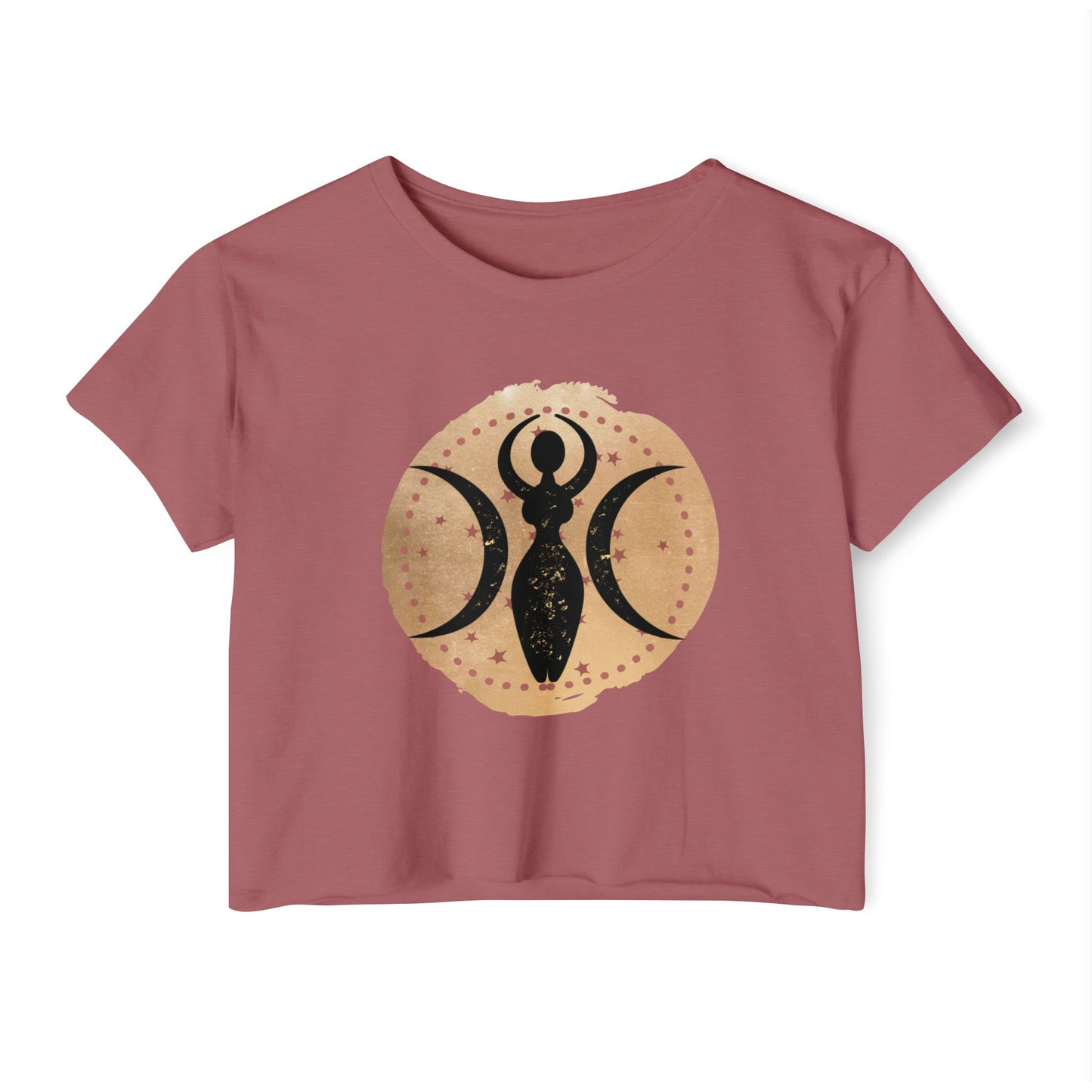 Triple Goddess Stars Wicca Crop Top - witchy - witchy crop top - Festival Crop Top - Pagan Crop Top - Witchy Crop Top