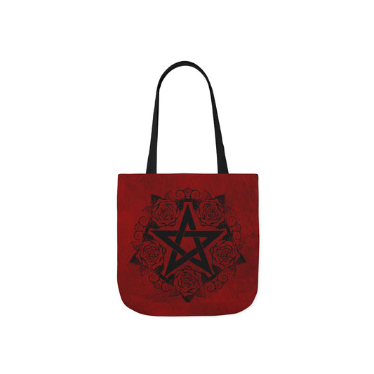 Red and Black Pentagram Tote Bag - Witch Bag - Witchy Bag - Witchcraft - Wicca