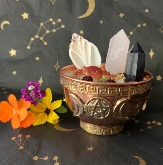 Copper Triple Moon Ritual Bowl | Hold Offerings, Herbs, Incense